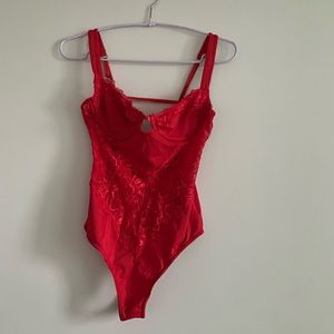 Red lace bodysuit